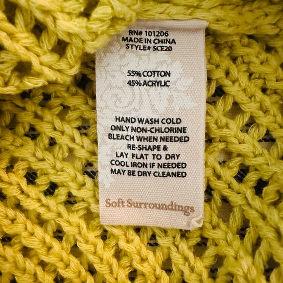 Soft Surroundings Chartreuse Fishnet Tunic Sweater and Pants - Picture 3 of 10